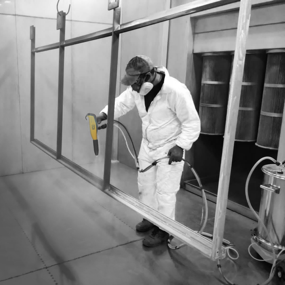 Línea Manual De Pintura En Polvo Para Marcos Metálicos