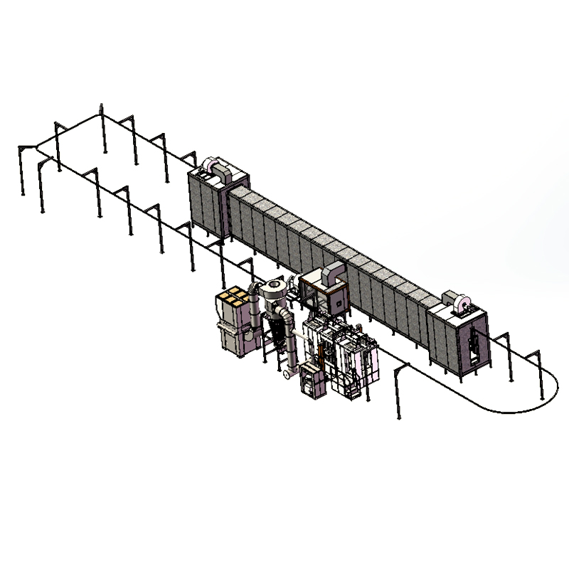 Línea De Pintura En Polvo Totalmente Automática Para Perfiles De Aluminio